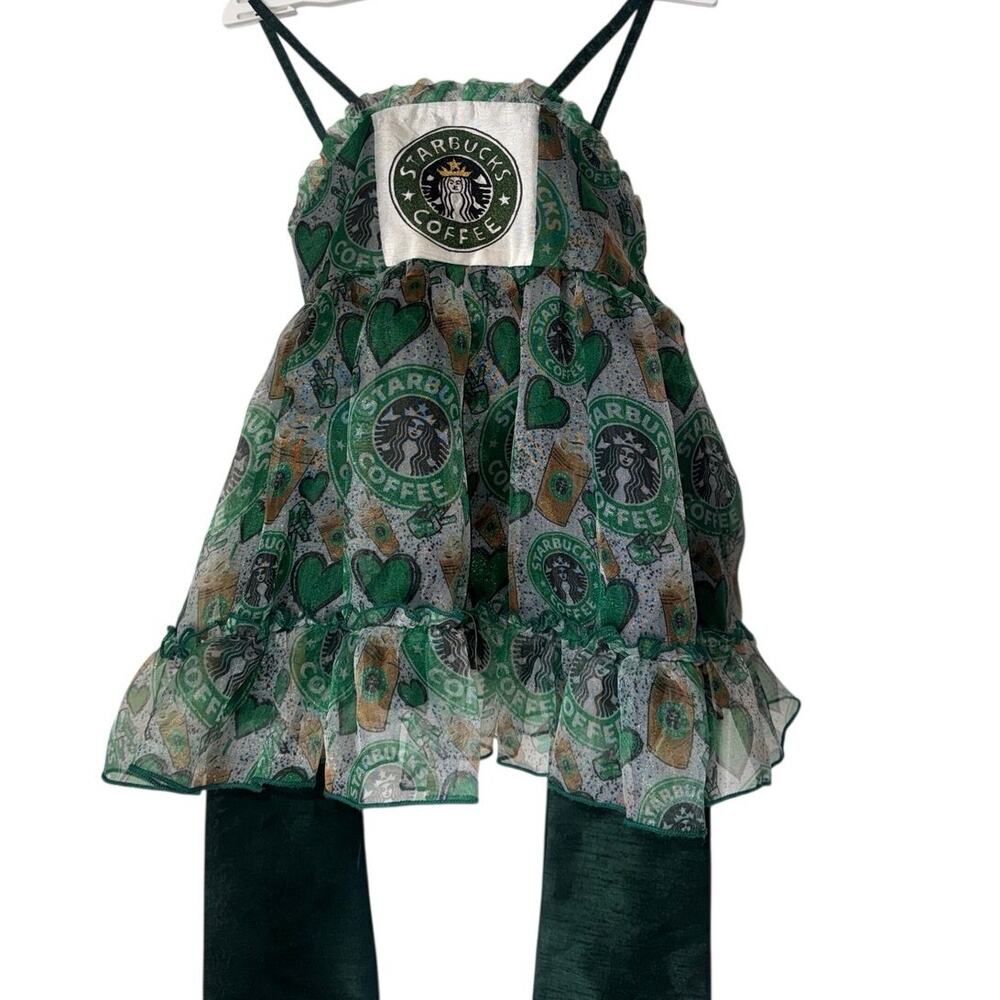 Oh Shana 3T Starbucks Dress Set Handmade Boutique w Bloomers Bow